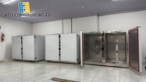 Stainless steel dehydrator oven with 120 trays.