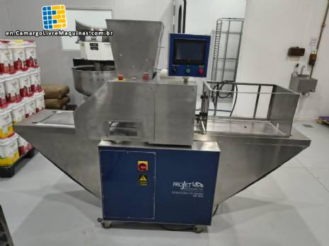 Projet Equipamentos Stainless steel wire cutting and rosette dosing machine with automatic tray feeder for cheese bread and cookies
