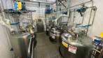 Mixing tank lines from 500 l to 2000 l in 316 stainless steel with Turbon Mixer Kroma mixers and Metler Toledo weighing cells
