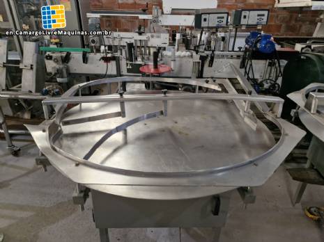 Masipack 1200 mm stainless steel rotating accumulator table