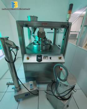 Neuberger rotary tablet press, 20 punches, 900 tablets per minute.