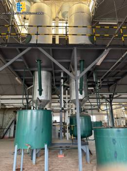 Glycerin distillery with tank, evaporator concentrator and filter thinks